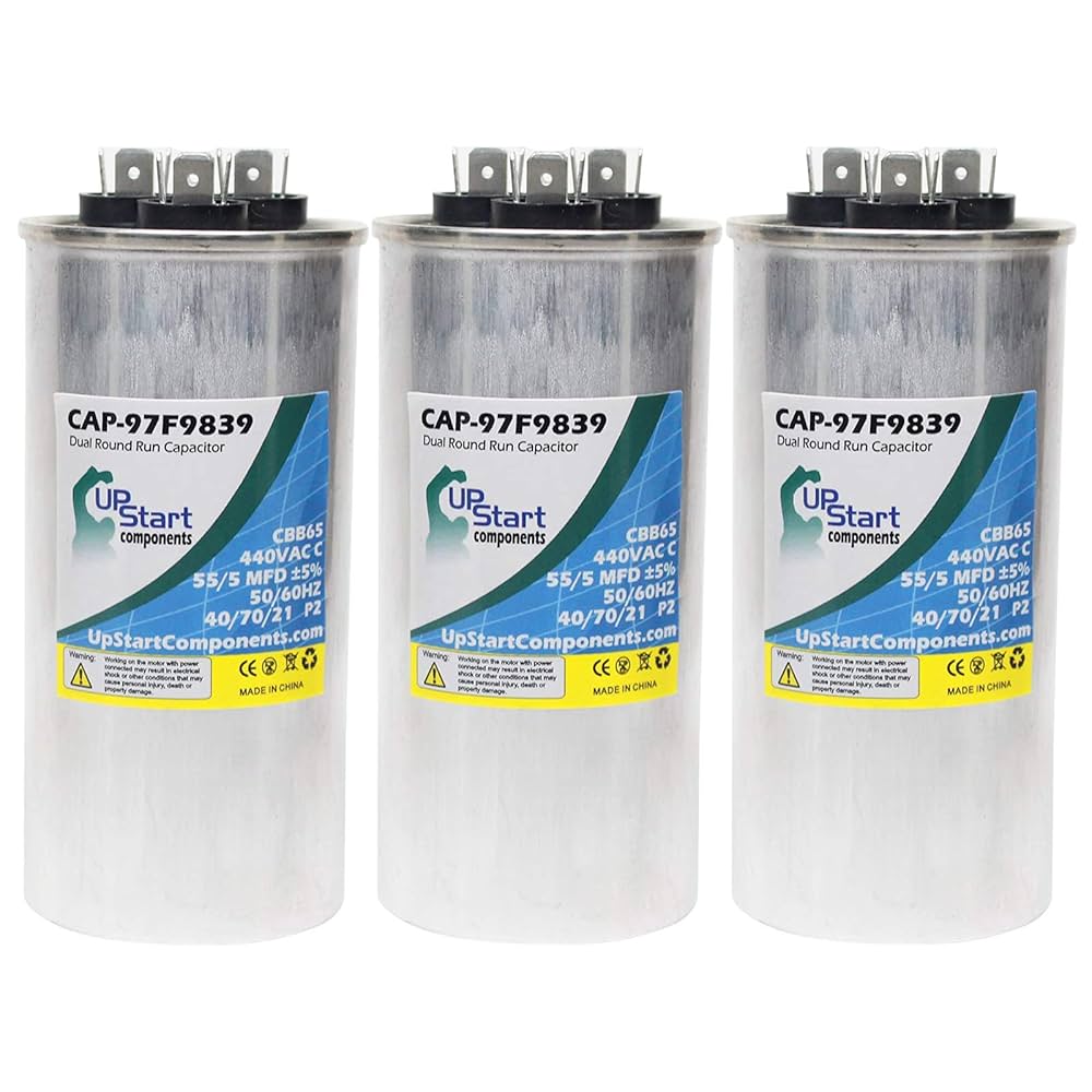 3-Pack Replacement 55/5 MFD 440 Volt Round Dual Run
